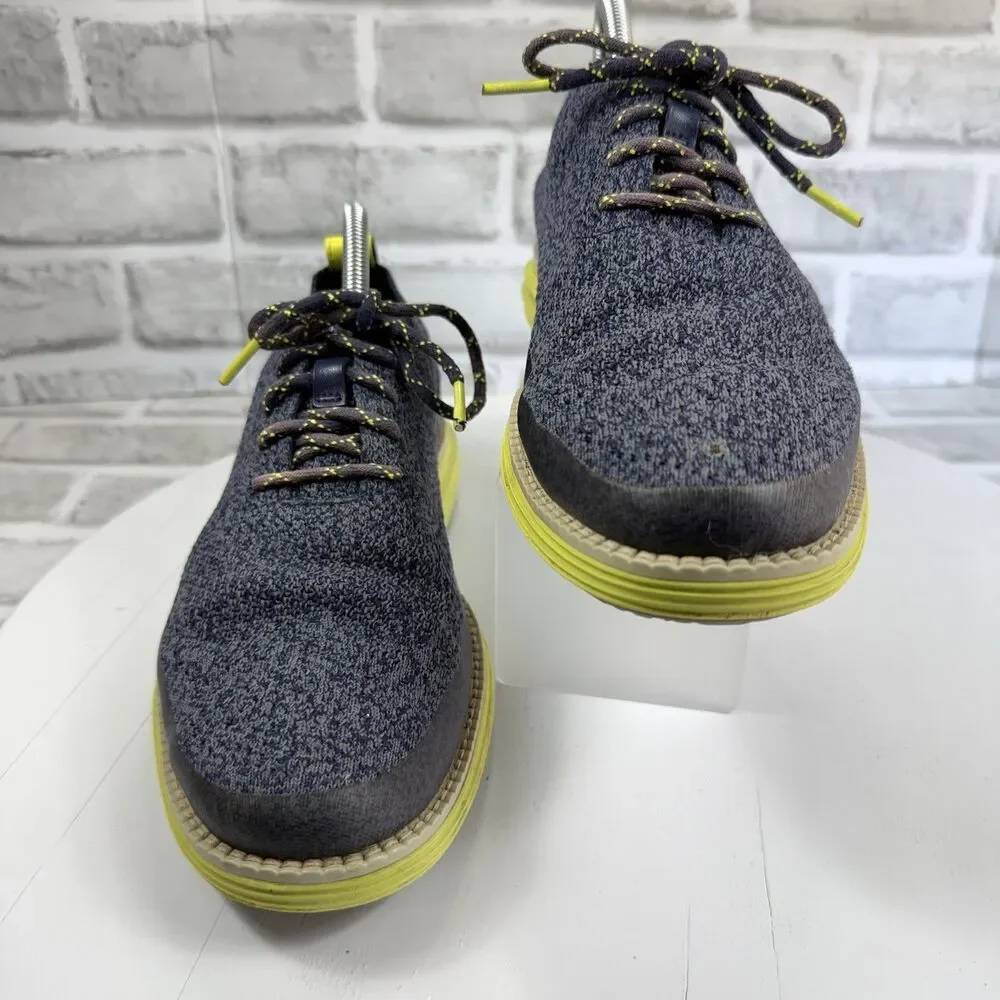 Cole Haan Original Grand Stitchlite Size 8 Gray and Yellow Comfort Oxford Shoes